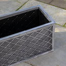 70cm Lazio Grey Plastic Pewter Effect Garden Patio Plant Pot Planter