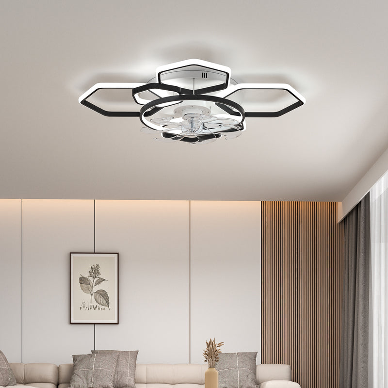 Cottonfy UK Geometric LED Ceiling Fan Light