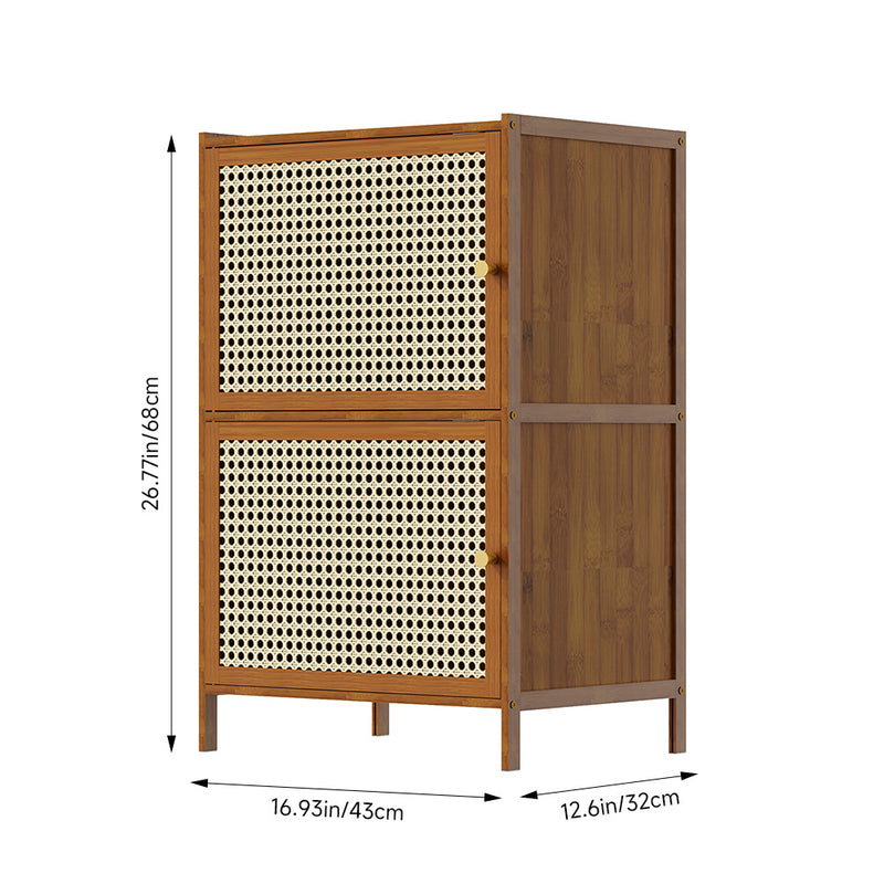 Livingandhome Minimalist Bamboo Storage Bookcase