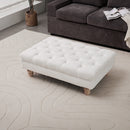 Livingandhome Teddy Fleece Upholstered Footstool