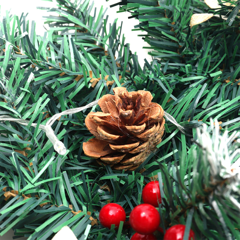 Lifeideas 270cm Artificial Spruce Garland with 50 Warm White LED Lights