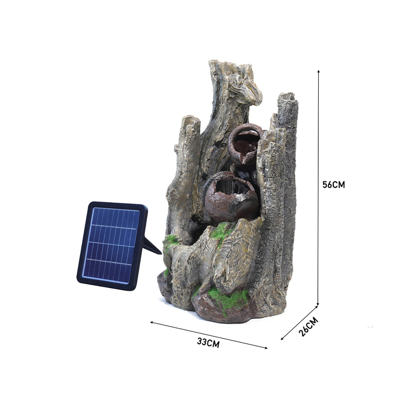 Garden Sanctuary Outdoor Water Fountain Rockery Decoration Solar Powered