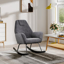 Livingandhome Modern Velvet Rocking Chair