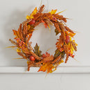 Lighted Artificial Sorghum Fall Wreath