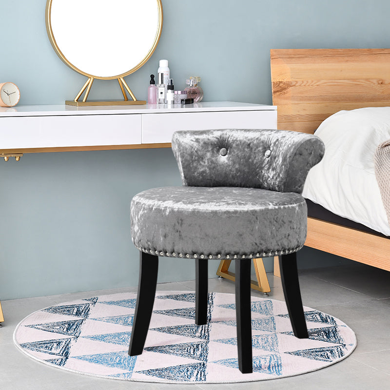 Livingandhome Ice Velvet Upholstered Dressing Stool
