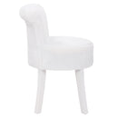 Livingandhome Modern Plush Upholstered Dressing Table Chair with White Legs