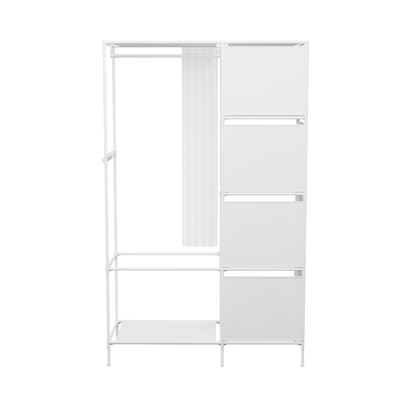 Livingandhome Portable Metal Closet Bedroom Cabinet