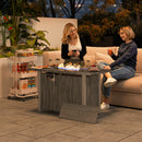 Outsunny Gas Fire Pit Table with 50,000 BTU Burner, Cover, Dark Grey
