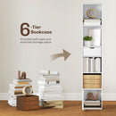 HOMCOM Narrow Bookshelf with Drawer, Tall Bookcase for Living Room, White