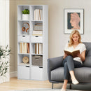 HOMCOM Narrow Bookshelf with Drawer, Tall Bookcase for Living Room, White