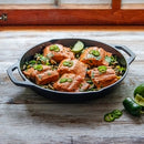 Lifeideas Round Cast Iron Skillet with Handles