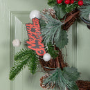 40cm Candy Swirls Christmas Wreath with Pinecones Red Berries and Candy Canes