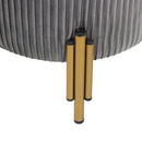 Livingandhome Modern Pleated Storage Ottoman with Metal Base