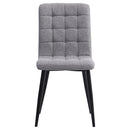 Livingandhome 4Pcs Tufted Modern Armless Dining Chairs with Metal Legs