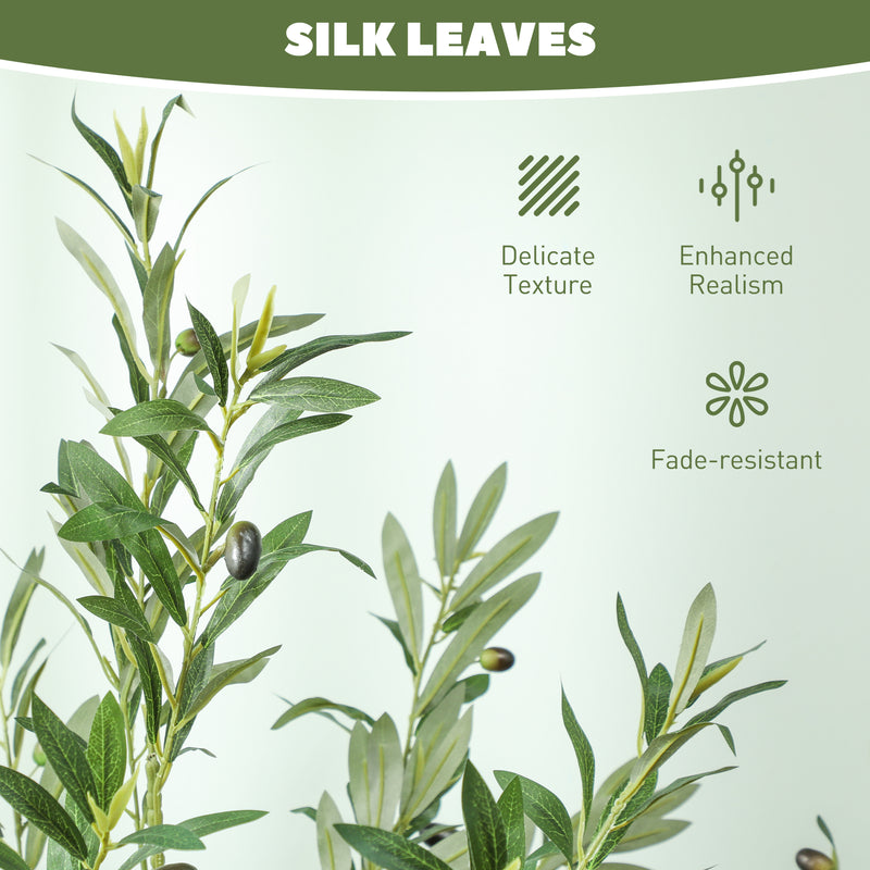 HOMCOM Indoor Artificial Plant, Faux Potted Silk Olive Tree