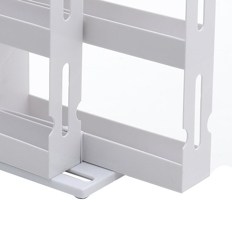 Livingandhome 2 Tiers Rotating Jars Spice Rack Kitchen Storage Holder Shelf Cabinet Organizer