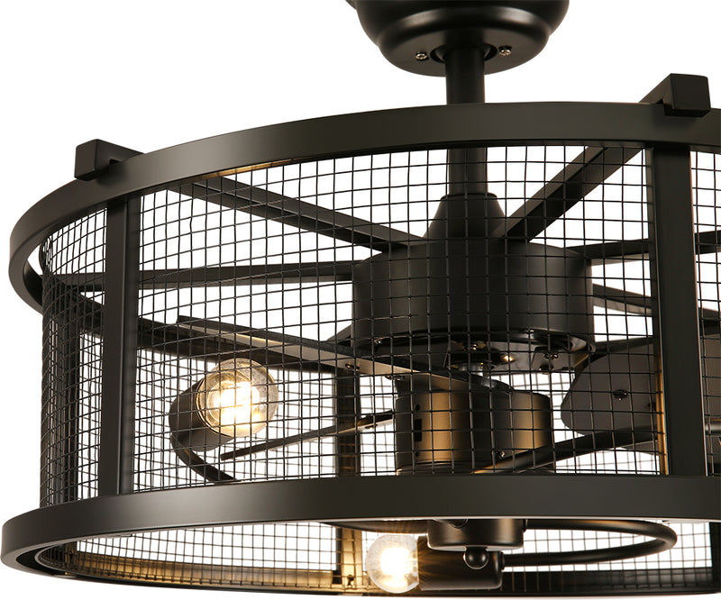 Cottonfy UK Metal Industrial Ceiling Fan Light
