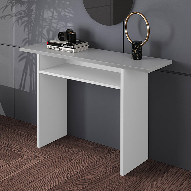 Livingandhome Rectangular Wood Table with Lower Shelf