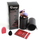 Livingandhome 12 Pcs Travel Makeup Brush Set With Makeup Sponge And Brush Cleaner