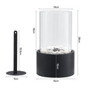 Round Freestanding Tabletop Ventless Ethanol Fireplace with Glass Screen