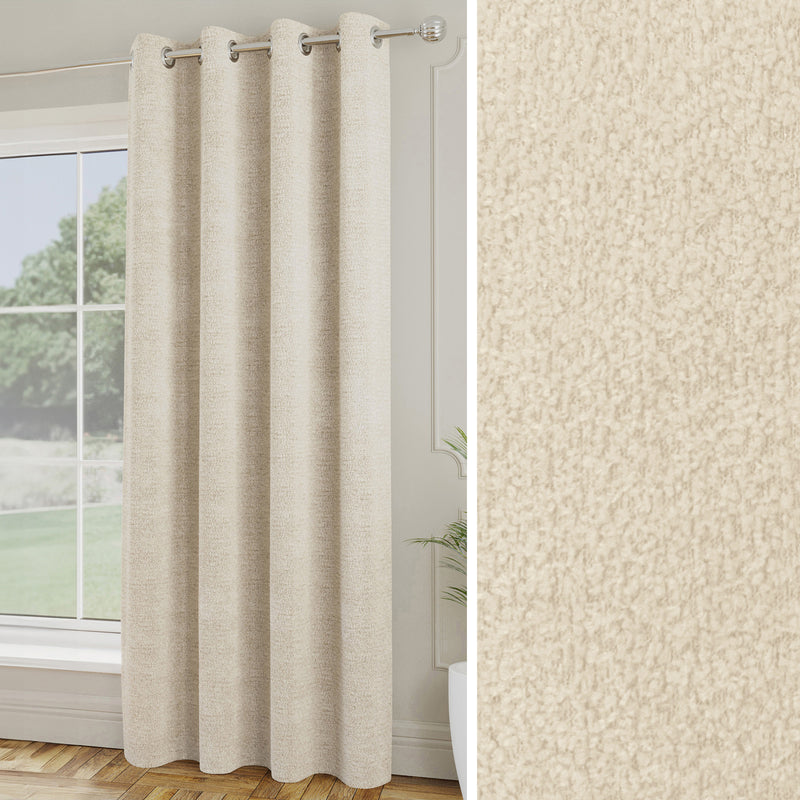 Enhanced Living Royale Room Darkening Boucle Readymade Single Door Curtain