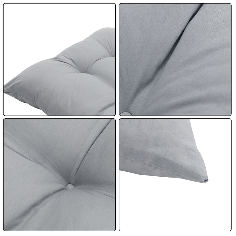Breeins Weather-Resistant Grey Tufted Cushion