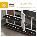 PawHut Wooden Rabbit Hutch Guinea Pig Cage w/ Wheels, Run, Ramp