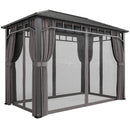 Outsunny 2 X 3.5 M Hardtop Gazebo With Galvanised Steel Roof And Sides
