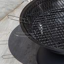 52cm Black Steel Outdoor Lustre Enamelled Firepit with Fire Poker