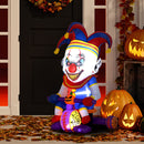 Outsunny 4ft Blow Up Outdoor Halloween Decoration, Clown on Bicycle