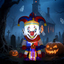 Outsunny 4ft Blow Up Outdoor Halloween Decoration, Clown on Bicycle