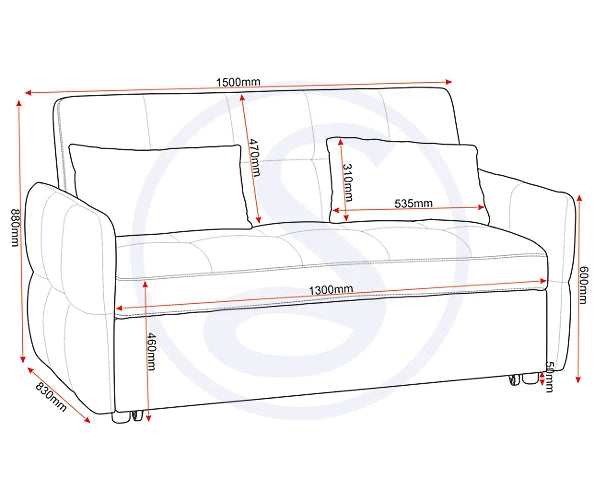 CHELSEA SOFA BED - SILVER GREY FABRIC