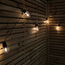 4.5m Set Of 10 Connectable Festoon Bulb Lights In Warm White With Timer Function