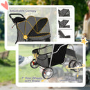 PawHut Pet Stroller Carrier Foldable Deluxe Walk Travel Dog, Dark Grey