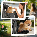 PawHut Pet Stroller Carrier Foldable Deluxe Walk Travel Dog, Dark Grey