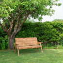 Charles Taylor Hand Made Traditional 3 Seater Chunky Rustic Wooden Garden Bench Furniture
