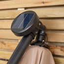 Samuel Alexander 3m Solar Powered Cantilever Lit Banana Garden Parasol With Crank Handle & White LED Lights In Beige