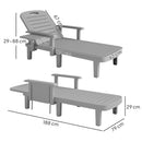 Outsunny Set of 2 Resin Reclining Sun Loungers for Garden