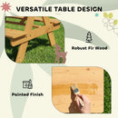 AIYAPLAY Kids Picnic Table Outdoor Wooden Natural Wood