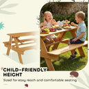AIYAPLAY Kids Picnic Table Outdoor Wooden Natural Wood