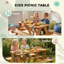 AIYAPLAY Kids Picnic Table Outdoor Wooden Natural Wood