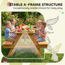 AIYAPLAY Kids Picnic Table Outdoor Wooden Natural Wood