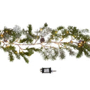1.8m Pine Needle Christmas Garland with Pinecones and 120 Warm White LEDs