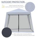 Outsunny 3 x 3 meter Outdoor Gazebo Garden Canopy Tent Sun Shade Event Shelter with Mesh Screen Side Walls, Grey