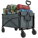 Outsunny 81L Festival Trolley On Wheels, Garden Folding Trolley Cart, Grey