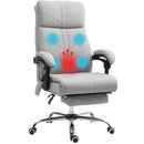 Vinsetto PU Vibration Massage Office Chair with Heat, Footrest, Light Grey