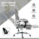 Vinsetto PU Vibration Massage Office Chair with Heat, Footrest, Light Grey