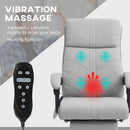 Vinsetto PU Vibration Massage Office Chair with Heat, Footrest, Light Grey