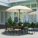 Outsunny 2m Shanghai Garden Parasol Umbrella, Outdoor Sun Shade, Cream White