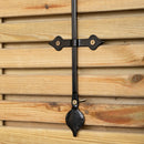 2 Pack of 38cm Black Handcrafted Metal Garden Wall Bracket Hooks for Hanging Baskets